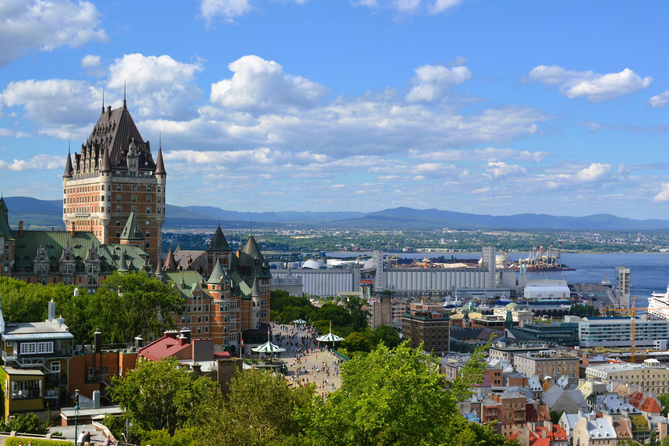 Château Frontenac above the St. Lawrence River in Quebec City